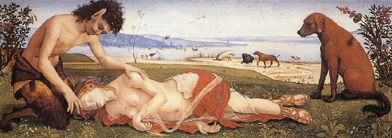 Piero di Cosimo A Satyr Mourning over a Nymph Norge oil painting art
